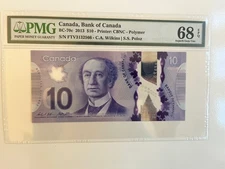 Bank Of Canada, $10 Dollars, 2013, BC-70c, PMG 68, Super Gem