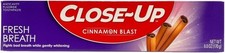 Close Up Anticavity Fluoride Toothpaste Freshening Red Gel Cinnamon Blast 6oz