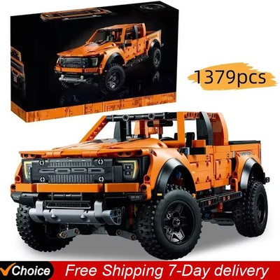 1379PCS Tech Raptors F150 Race Truck Building Kit, DIY MOC Bricks Gift