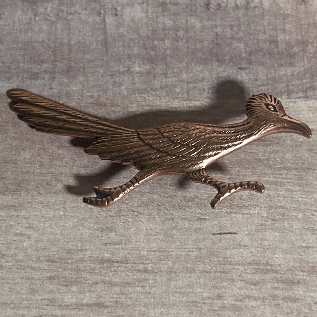 Vintage Solid Copper Road Runner Southwestern Sty… - image 1