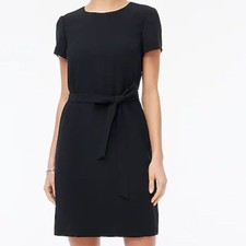 J Crew Fac NWT Belted Suiting Dress Size 8 in Black