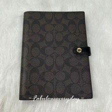 Coach Notebook In Signature Canvas In Brown Black 222 NWT