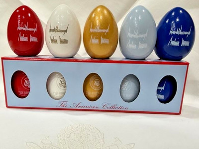 2026 TRUMP OFFICIAL 250TH BIRTHDAY COMMEMORATIVE WHITE HOUSE EASTER EGG SET OF 5