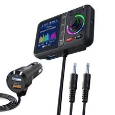 Bluetooth 5.0 FM Transmitter Car Adapter USB Charger Wireless AUX Hands-Free