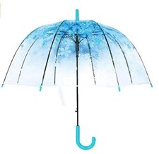 Cherry Blossom Transparent Bubble Umbrella   Clear Dome Windproof Semi-Auto