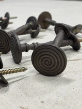 Seven Pair Bronze Curtain Drapery Tie Backs 