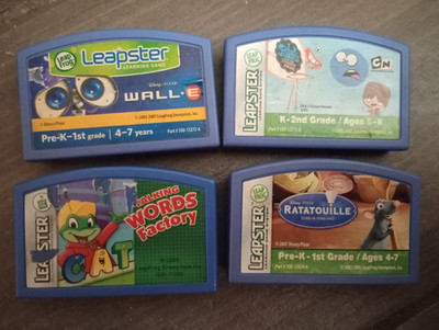 LeapFrog Leapster Game Lot Of 4/ Wall-E Words Factory  Ratatouille Fosters