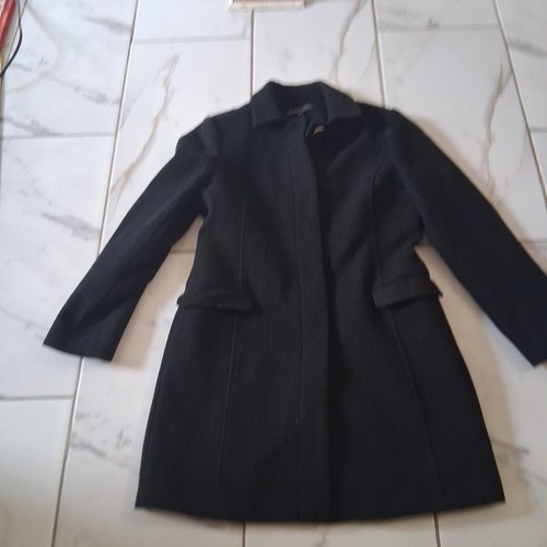 Abrigo Brooks Brothers 346 para mujer negro talla 10 botones delanteros mezcla de lana A8