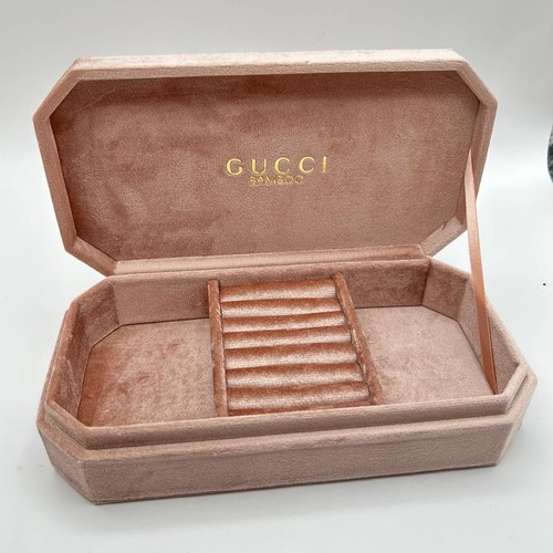 Gucci VIP Bamboo Pink Velvet Lined Octagon Jewellery Box Organiser. Brand new