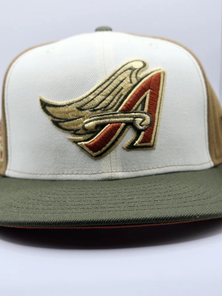LA Anaheim Angels 50 Years Patch New Era Exclusive 59FIFTY Fitted Hat Size 7 5/8 - Image 3 of 4