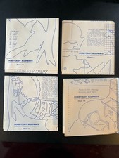1956 Hobbycraft Blueprint Lot of 4 - Various Woodworking Patterns Projects DIY