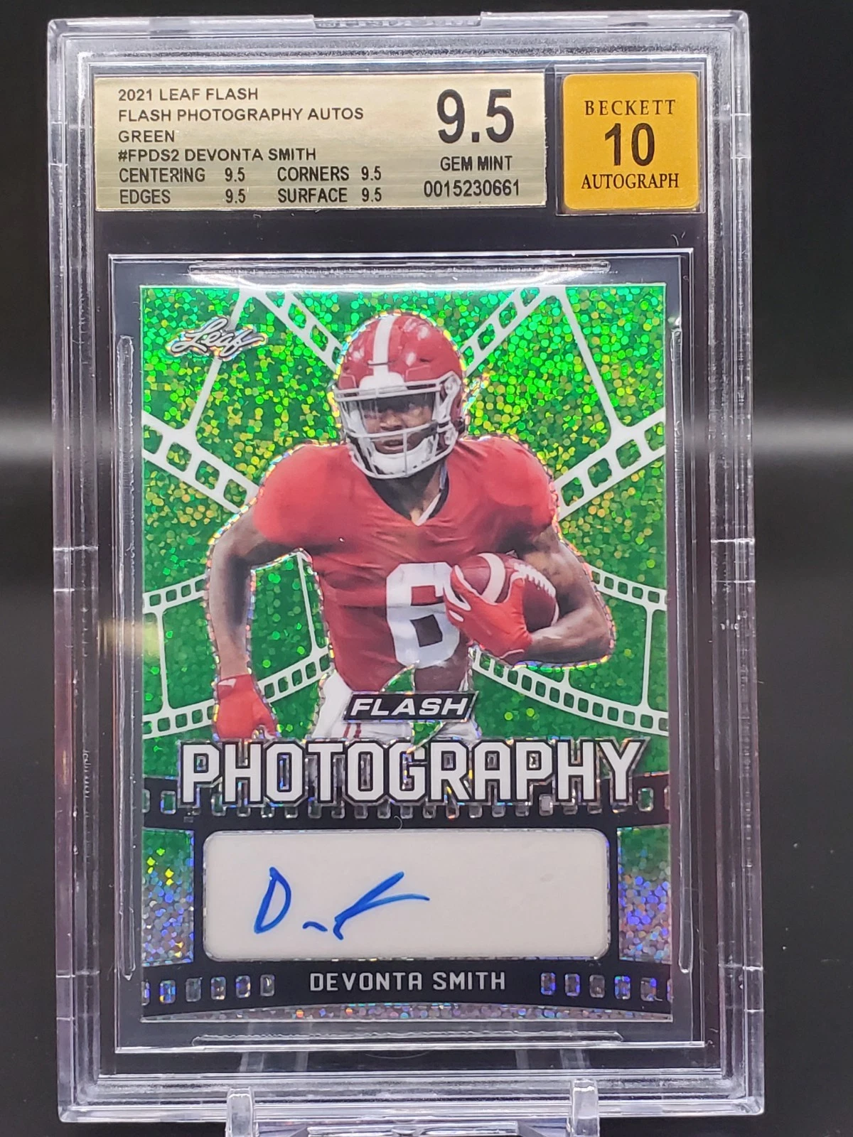 DeVonta Smith Leaf Flash Photography Autographs #FPDS2 Orange