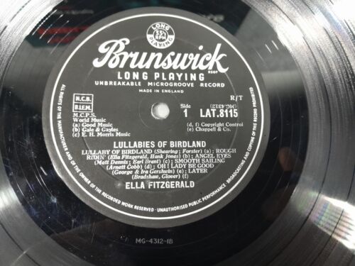 Ella Fitzgerald Lullabies Of Birdland Lp UK Brunswick Mono Jazz 1956 NM - Picture 7 of 9