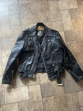 1970’s Schott NYC Perfecto Leather Motorcycle Jacket Harley Davidson VTG 38