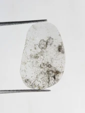 Natural Loose Salt and Pepper Grey Color 0.95 CT 15.7 x 10.3 mm Slice Diamond