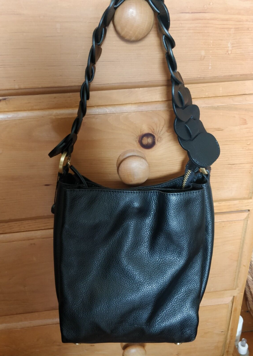 Russell Bromley 'Blossom' Black Leather Grab Bag With Dust Bag