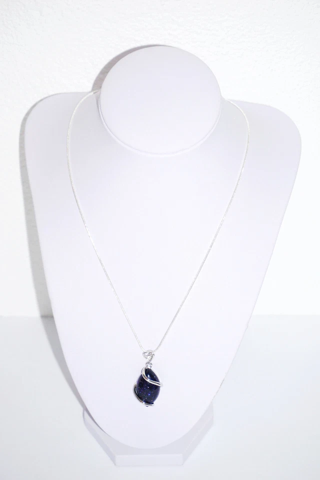 Silberkette mit Blaufluß Anhänger - Bild 3 von 4