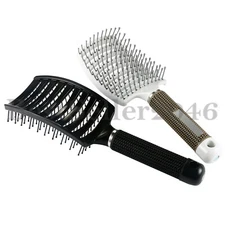 2pcs Curved Vented Styling Hair Brush Detangling Hair Massage Quick Drying Brush