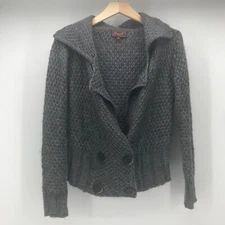 Berretti Italy Cardigan Sweater Womens Small Charcoal Gray Double Breast Button