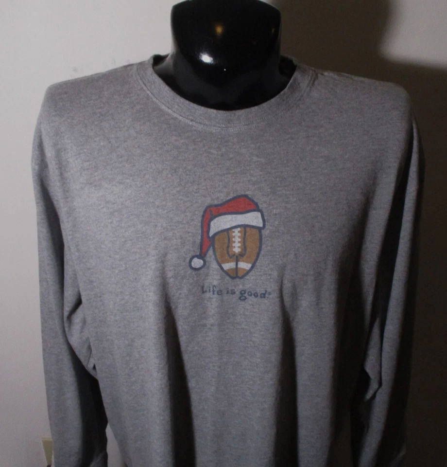 LIFE is GOOD Gray "Football" Long Sleeve T-Shirt Size XXL - Image 2 of 4
