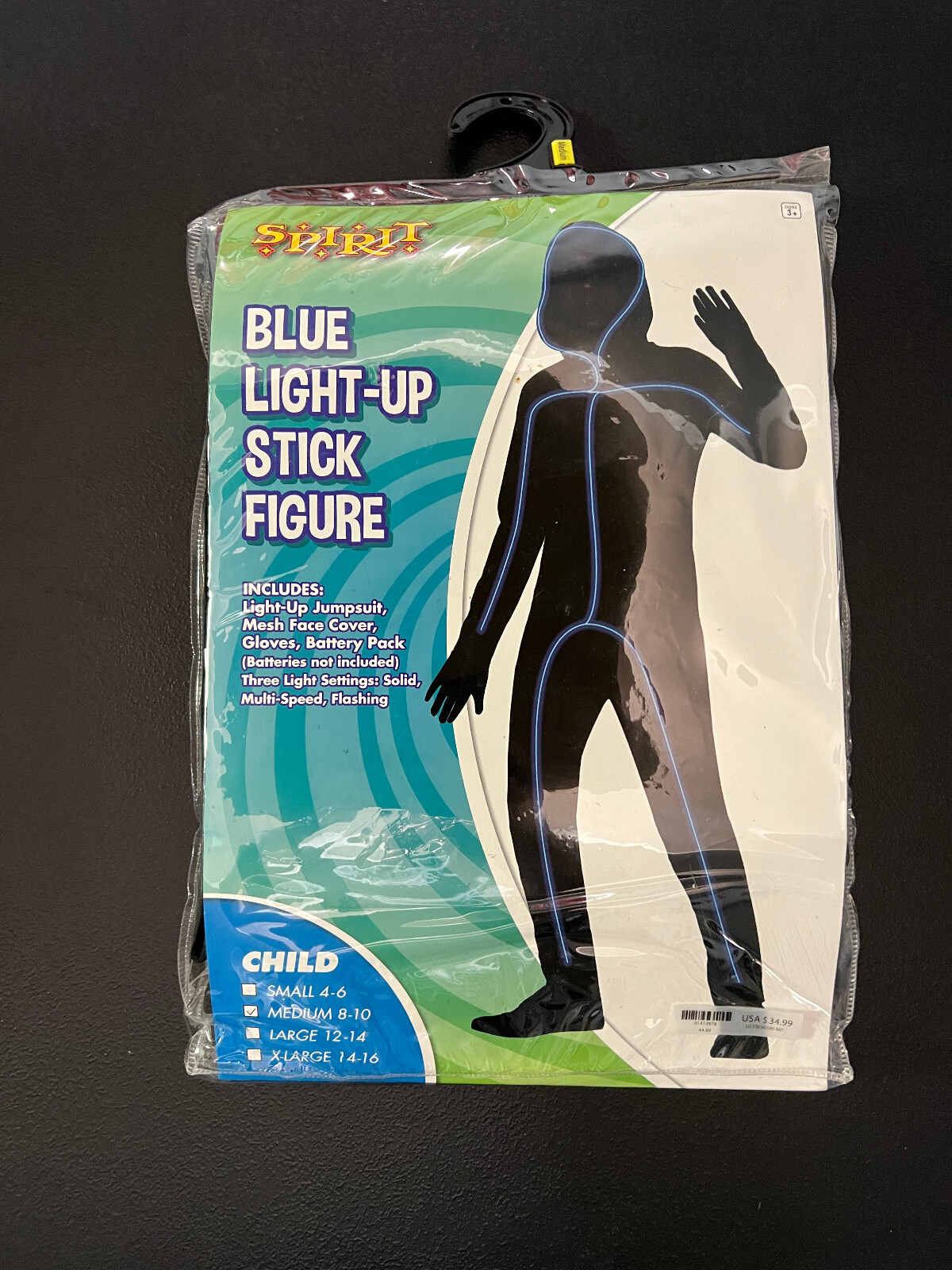 Blue Lightup Stick Figure Halloween costume. Child M… Gem