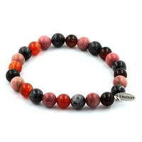 Armband Perlen Labradorit + Achat Phylum + Rhodonit 8 Mm. Made In Franc