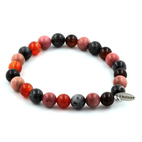 Bracelet Perles Labradorite & Agate Jaune 8mm - Fabriqué En France, Neuf Avec étiquette