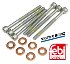 for Mercedes Dodge Diesel Lower Fuel Injector Nozzle Seal Copper & Bolt set 6cyl