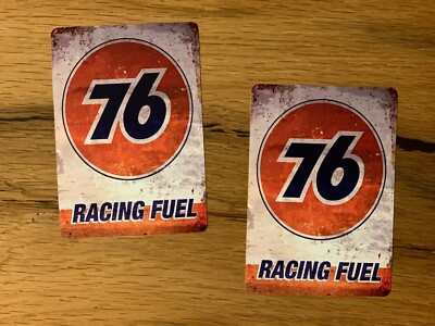 2x 76 USA Vintage Decal Classic Car Sticker Rat Old School Oil Rally V8 #916