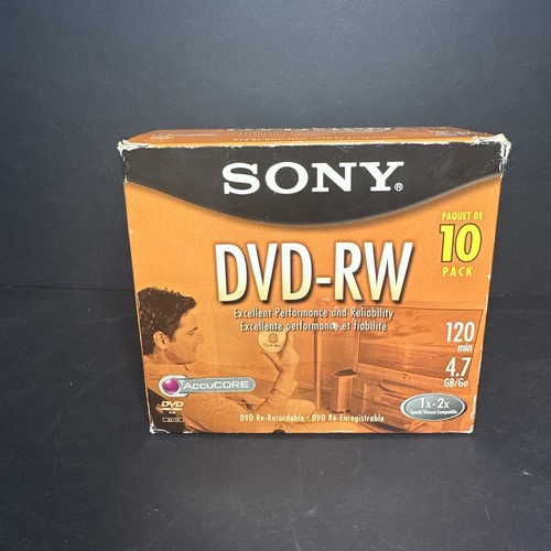 Sony DVD-RW Recordable DVD 4.7GB Discs 10 Pack With Jewel Cases Open ...