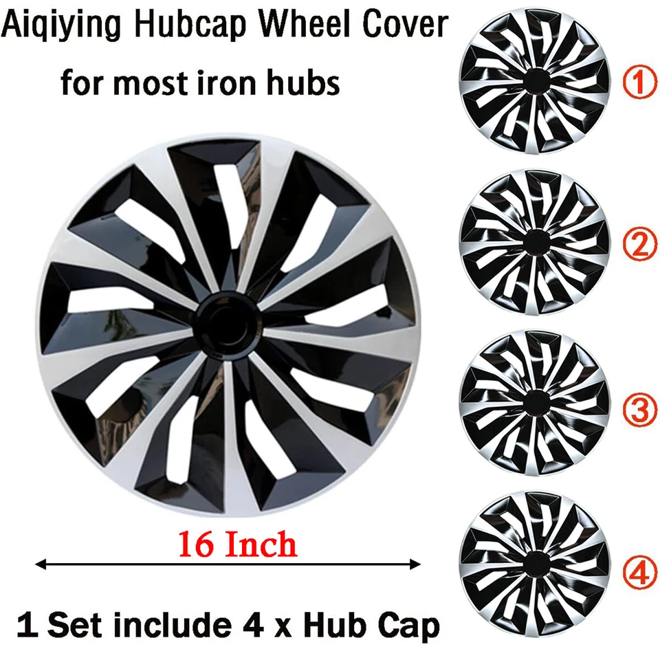 4x Tapacubos ABS Tapacubos Cubiertas Para 90-05 Mitsubishi Eclipse 16" Llanta Acero Foto 3 de 4