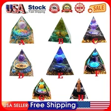 USA Amethyst Crystal Sphere Orgonite Pyramid Obsidian Chakra Energy Orgone Stone