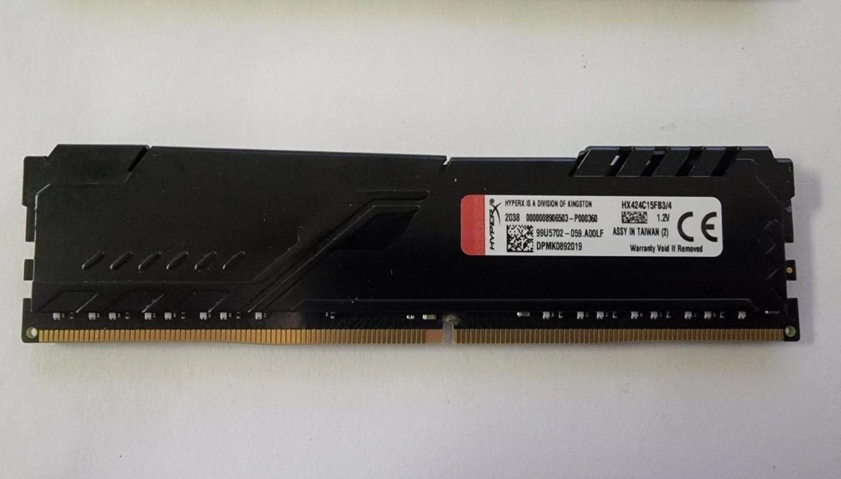 KINGSTON HYPERX FURY BLACK 4GB3512Mx64 DDR4 2400 CL15 1RX8 PC RAM