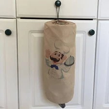 Chef PLASTIC GROCERY BAG DISPENSER HOLDER STORAGE POLYESTER Beige 15"x 6" S-Open