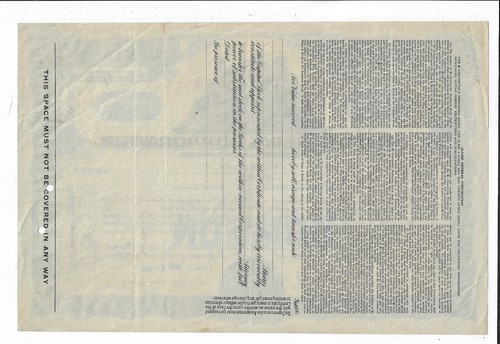 NEW YORK 1931 Allied General Corporation Stock Certificate Utilities - Picture 2 of 2