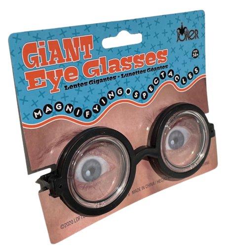 Funny GIANT EYE GLASSES Nerd Dork Thick Lenses Coke Bottle Joke Gag ...