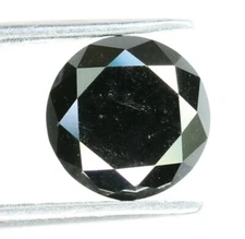 2.30 CT Natural Black Round Brilliant Cut Loose Diamond for Commitment Ring