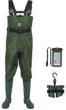 TIDEWE - Bootfoot Chest Wader, 2-Ply Nylon/PVC Waterproof Fishing Hunting...