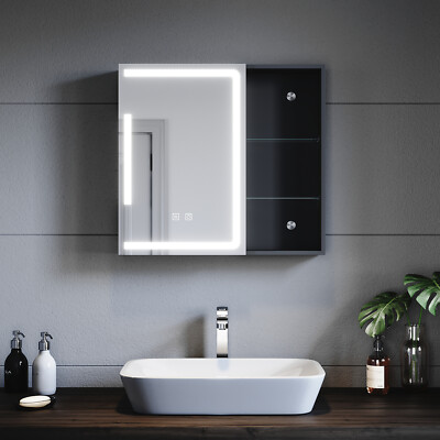 LED Spiegelschrank Badezimmerschrank Bad Beschlagfrei Touch Steckdose Spiegel 65
