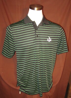 2015 U.S. Open Chambers Bay Golf Mens Polo Shirt, Green Stripe, C&B, Size L, EUC