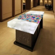 Handmade Multicolor Agate Tabletop | Semi-Precious Stone Coffee Table