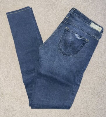 Ag Adriano Goldschmied The Legging Skinny Jean Distressed Print Size 25R