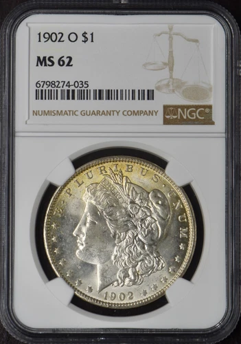 1902-O Morgan Silver Dollar - NGC MS62 Toned - ✪COINGIANTS✪