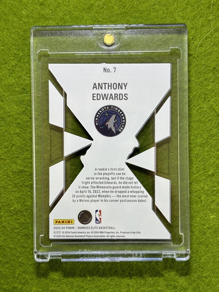 Anthony Edwards CLEAR Elite DECK CARD JERSEY #5 WOLVES SP 2023-24 Donruss Elite - Image 2 of 4