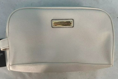 London Fog Elsie Cosmetic Case/Bag 100th Anniversary Cream Caviar Emboss w/Cover