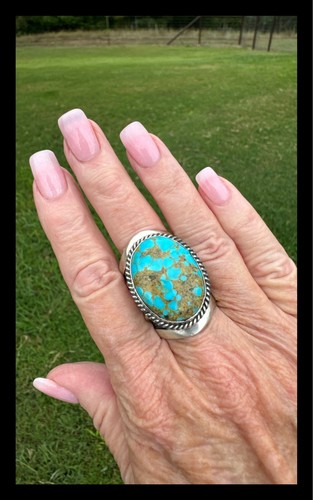 NAVAJO ~ BLAU KINGMAN TÜRKIS ~ UNISEX ~ RING ~ LEROY JAMES - Bild 7 von 11