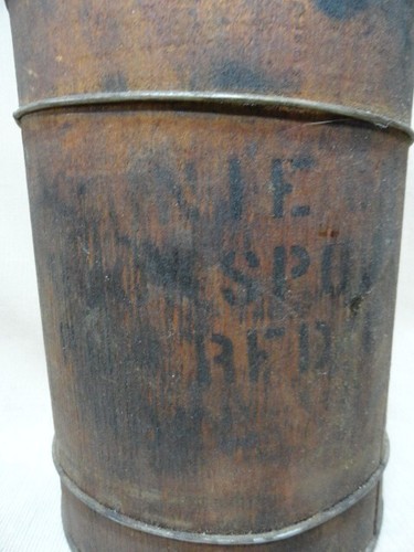 Antique Wood Wrapped Veneer Covered Oil Can One Gallon Cork Stopper w/Pour Spout - Picture 7 of 18