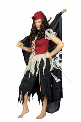 Piratenkostüm Damen Seeräuberbraut Piratin Lumpen-Pirat Damenkostüm Karneval KK