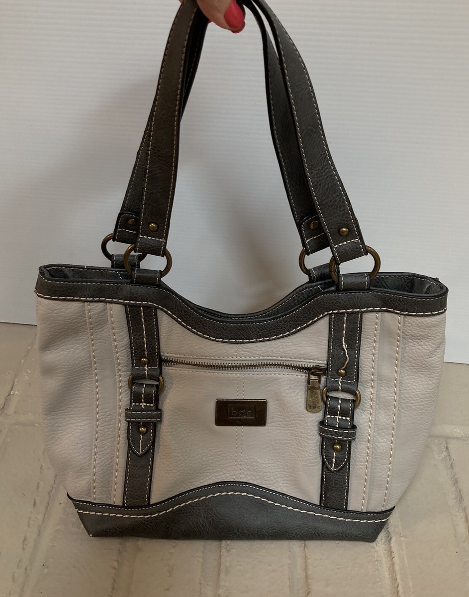 BOC Born Concept Gray Faux Leather Shoulder Bag Purse 15 x 9