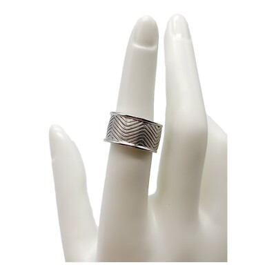 Breuning Designer .925 Sterling Silver Modernist Open Work Ring Size 6